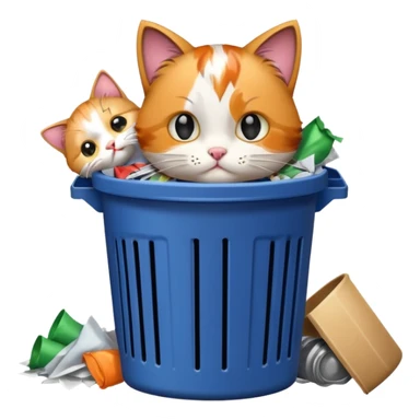 Kitty in a trash can sticker
