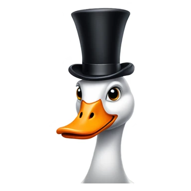 Goose with a top hat sticker