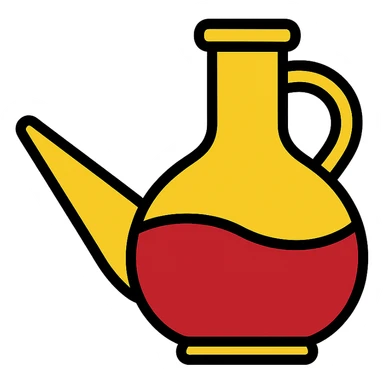 color outline icon of a catalan porró filled with red wine sticker