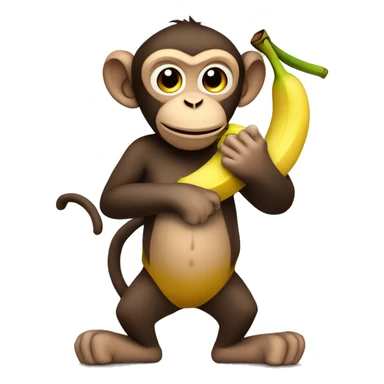 Monkey holding a banana sticker