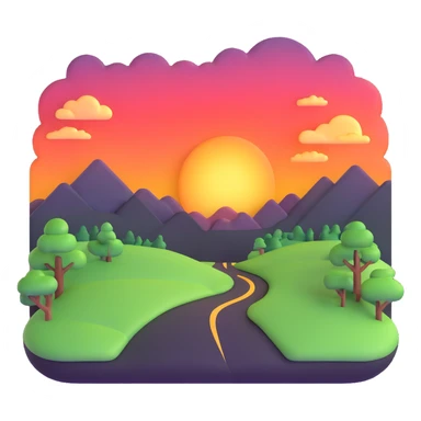 beautiful sunset landscape sticker