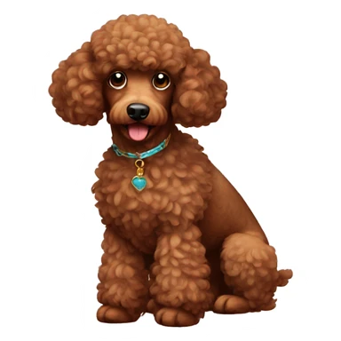 A decorated brown-colored poodle sticker