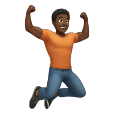 A black man doing jumping jacks sticker