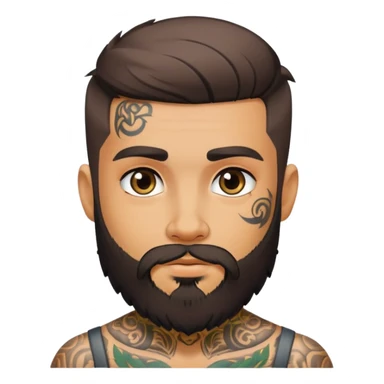 tattooed boy with beard sticker