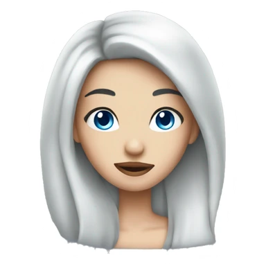 girl with black hair and blue eyes smoking sticker