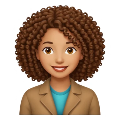 mixed race woman curl hair sticker