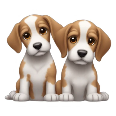 Puppies facing each other schnauzer and beagle sticker