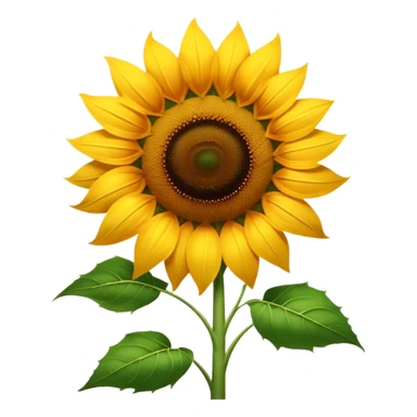 Cinematic Realistic Sunflower Emoji, Tall and bright, with a large, golden-yellow blossom facing the sun, its broad, textured petals surrounding a dark center. The sturdy green stalks and leaves frame the vibrant flower, while a gentle breeze causes the petals to sway. Soft glowing outline, capturing the essence of sunshine and warmth in a cheerful, towering sunflower! sticker