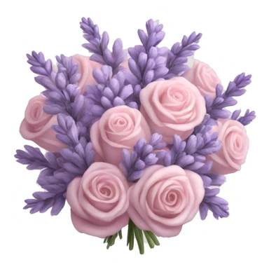 pastel pink lavender bouquet realistic sticker