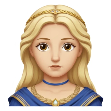 Metis The blonde pre-Olympian goddess of wisdom, counsel, and deep thought. She was the first wife and advisor of Zeus and the mother of Athena, the later goddess of wisdom. Her name connoted "cunning intelligence," a quality highly valued in Greek heroes like Odysseus. 
 sticker