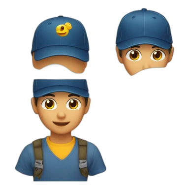 Niño con gorra sticker