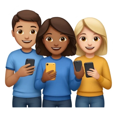 students chating and laughfing sticker