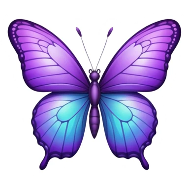 Purple butterfly in emoji sticker