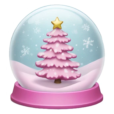 pink christmas snow globe sticker