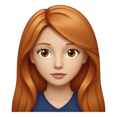 girlfriend with long dark strawberry blonde hair with brown eyes sticker