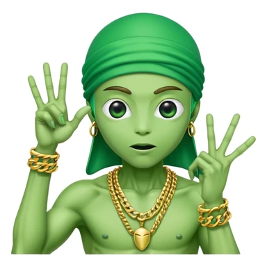 alien doing gang shit sticker