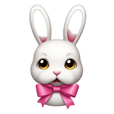 A cute but angry pink ribbon rabbit sticker
