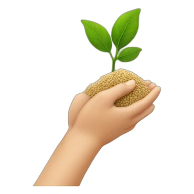 Hand with a seed  sticker