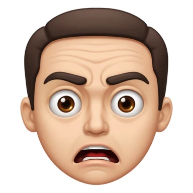 offended with mad eyebrows and open mouth sticker