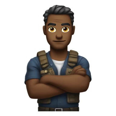 Arms crossed mad sticker