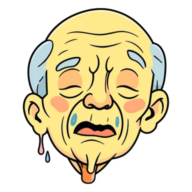 Licking my chops and drooling old man sticker