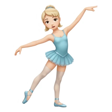 Una chica con vestuario de bailarina urbana con las piernas flexionadas, el dedo índice en la boca, el tren superior inclinado hacia la izquierda y con la cadera proyectada hacia la izquierda sticker