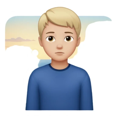 An Emoji of boy with short hair, who can be described by three words: perfectionist, air, ocean sticker