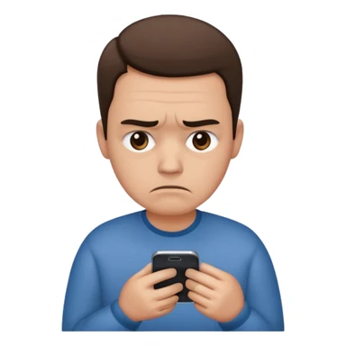 An 😀 with mobile sad sticker