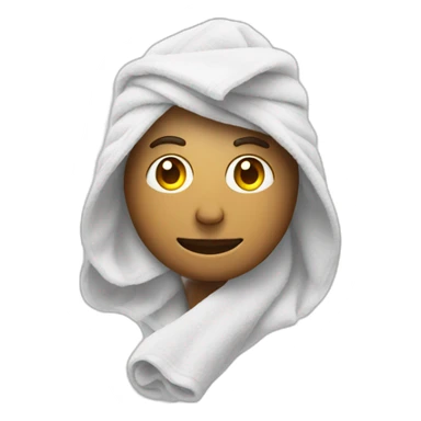 person with a towel on his head sticker