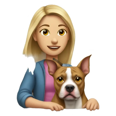 girl with pitt bull inside car sticker