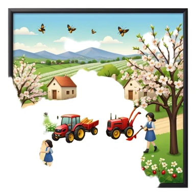 садок вишневий коло хати, хрущі над вишнями гудуть. плугатарі з плугами йдуть. співають ідучи дівчата, а матері вечерять ждуть sticker