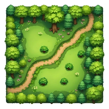 RPG forest terrain tile top-down view sticker