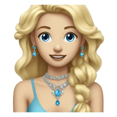 blonde girl with jewellery blue eyes sticker