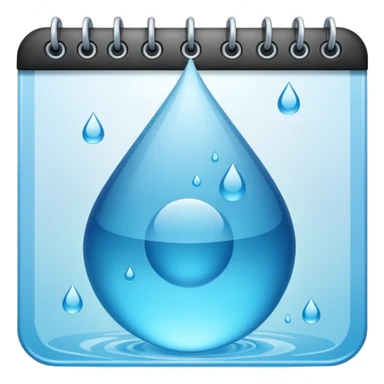 calendar with a highlighted droplet sticker