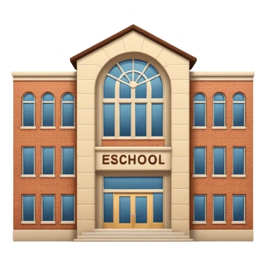 school building with a name school on the top of it sticker