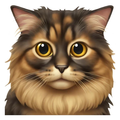 Long haired tortoiseshell brownish cat sticker