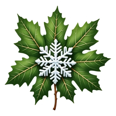 mulberry leaf and snowflake sticker