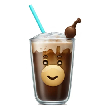Iced coffee in a libbey glass cup sticker
