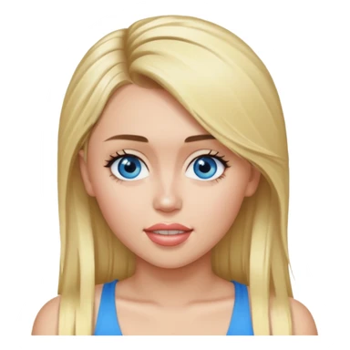 Miley Cyrus with blue eyes, blonde long hair sticker