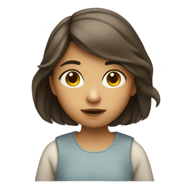 a girl is observing something  sticker