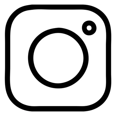 Instagram logo, brown color, outlined in navy blue, icon style sticker