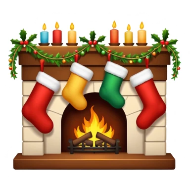  Xmas Fireplace sticker