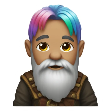 dwarf with rainbow hair sticker