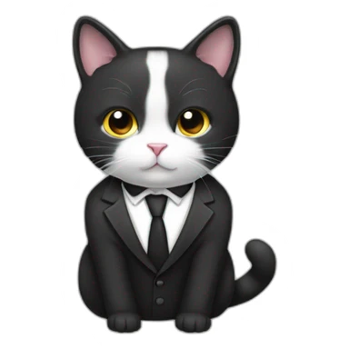tuxedo cat, in a suit and tie sticker