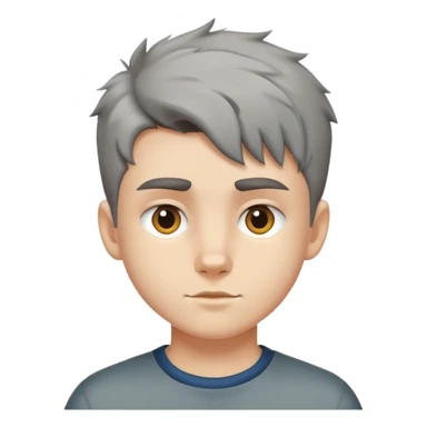 Boy with wolf cut hair sticker