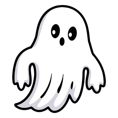 A cartoon face with crossed-out eyes and ghost leaving body sticker