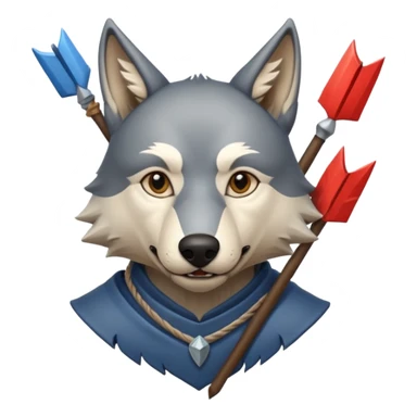 Medieval wolf stacked with arrows that and it had a sign in its mouth #Wolf sticker