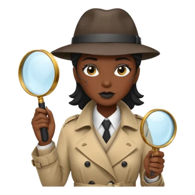 female detective, black skin sticker