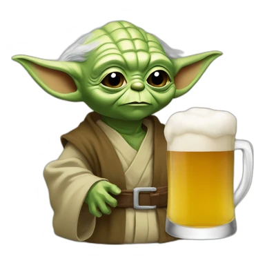 yoda buvant de la biere sticker