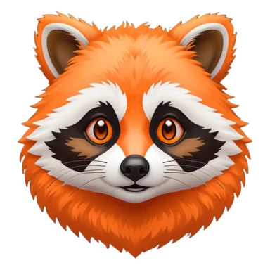 Neon  Orange Racoon face sticker